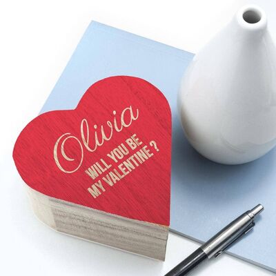 Personalised Valentines Wooden Heart Trinket Box (PER3309-001) (TreatRepublic2792)