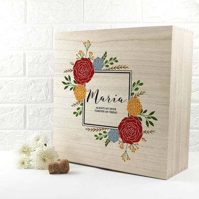 Personalised Vibrant Flower Frame Bridesmaid Box (PER3009-SML) (TreatRepublic2825)