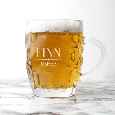 Personalised Wedding Dimpled Beer Glass (PER2815-001) (TreatRepublic2842)