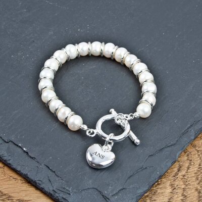 Personalised White Harmony Bracelet (PER494-001) (TreatRepublic2869)