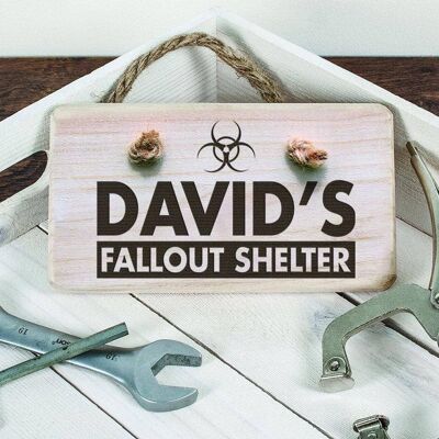 Personalised Wooden Fallout Shelter Sign (PER2699-001) (TreatRepublic2899)