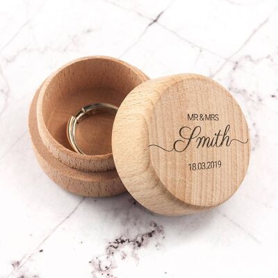Personalised Wooden Wedding Ring Box (PER3317-001) (TreatRepublic2919)