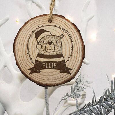 Personalised Woodland Bear Christmas Tree Decoration (PER2437-001) (TreatRepublic2922)