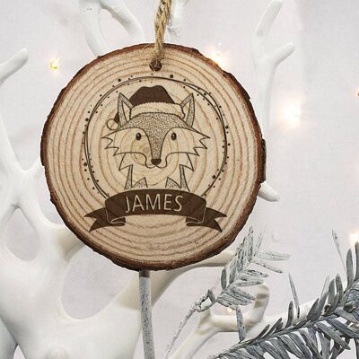 Personalised Woodland Fox Christmas Tree Decoration (PER2439-001) (TreatRepublic2926)