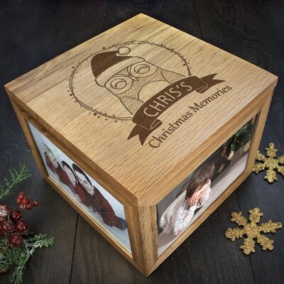 Personalised Woodland Owl Christmas Christmas Memory Box (PER2464-001) (TreatRepublic2929)