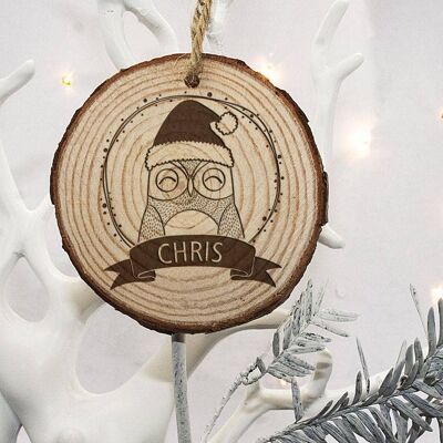 Personalised Woodland Owl Christmas Tree Decoration (PER2441-001) (TreatRepublic2930)
