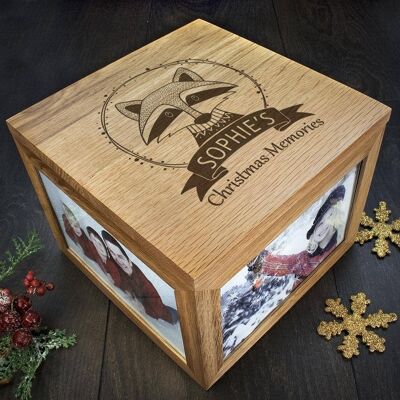 Personalised Woodland Raccoon Christmas Memory Box (PER2467-001) (TreatRepublic2933)