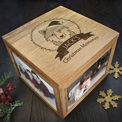 Personalised Woodland Wolf Christmas Memory Box (PER2469-001) (TreatRepublic2937)