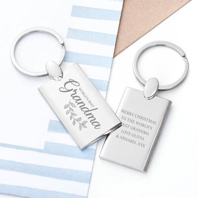 Personalised World's Best Grandparent Metal Keyring (PER4078-001) (TreatRepublic2945)