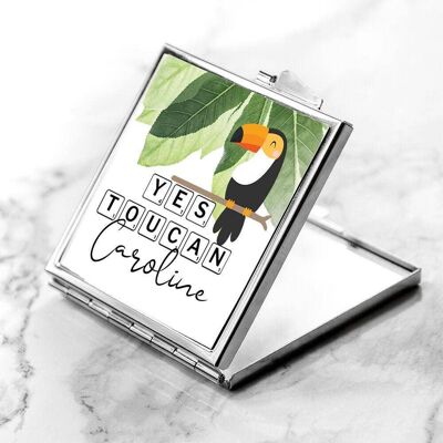 Personalised Yes Toucan Square Compact Mirror (PER3763-001) (TreatRepublic2960)