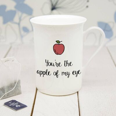 Personalised You're The Apple Of My Eye Bone China Mug (PER2627-001) (TreatRepublic2969)