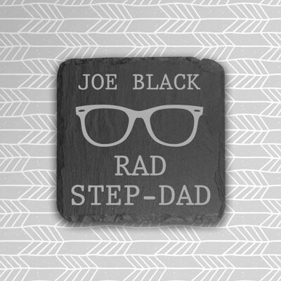 Rad Step-Dad Square Slate Keepsake (PER2197) (TreatRepublic2988)