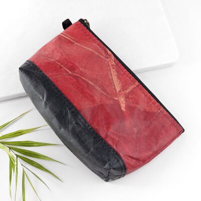 Riverside Wash Bag in Leaf Leather - Berry Red (JUN7-RED) (TreatRepublic3002)