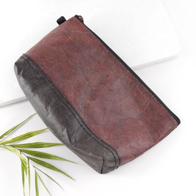 Riverside Wash Bag in Leaf Leather - Chestnut Brown (JUN7-BRO) (TreatRepublic3003)