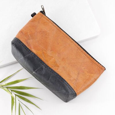 Riverside Wash Bag in Leaf Leather - Cinnamon Orange (JUN7-ORA) (TreatRepublic3004)
