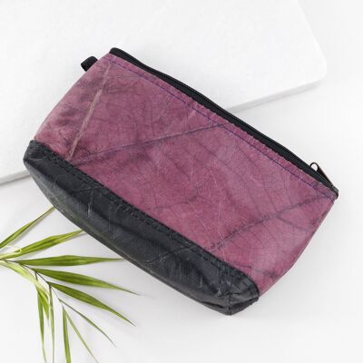 Riverside Wash Bag in Leaf Leather - Dark Lavender (JUN7-PUR) (TreatRepublic3005)
