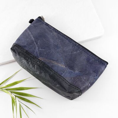 Riverside Wash Bag in Leaf Leather - Midnight Blue (JUN7-NAV) (TreatRepublic3007)