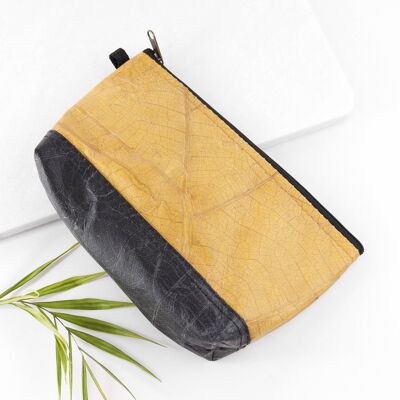 Riverside Wash Bag in Leaf Leather - Tuscan Yellow (JUN7-YEL) (TreatRepublic3011)