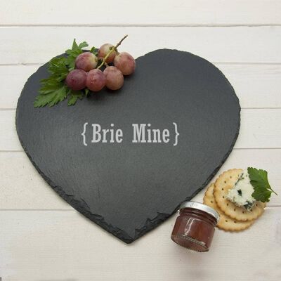 Romantic Brackets Heart Slate Cheese Board (PER995-001) (TreatRepublic3017)