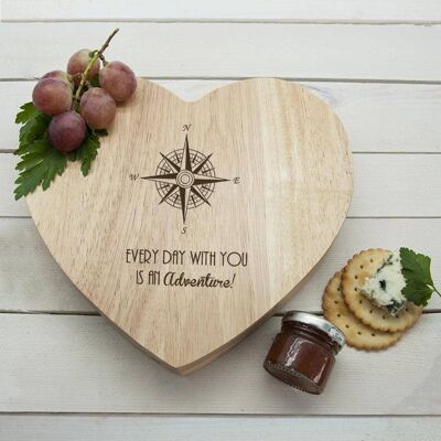 Romantic Compass Heart Cheese Board (PER967-001) (TreatRepublic3019)