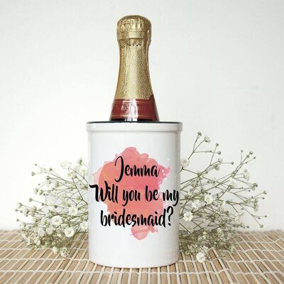 Will You Be My Bridesmaid Miniature Champagne Bucket (PER2320-BLU) (TreatRepublic3210)