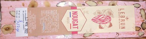 Nougat artisanal amandes/noisettes à l'extrait de Rose