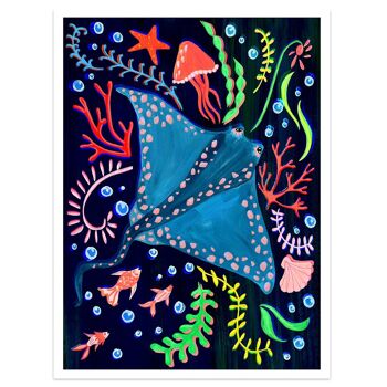 Impression d'art Stingray Nursery A4 21 x 29,7 cm 2