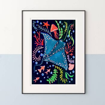 Impression d'art Stingray Nursery A4 21 x 29,7 cm 3