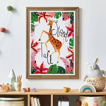Tenez-vous grand Girafe Nursery Print A4 21 x 29,7 cm 3