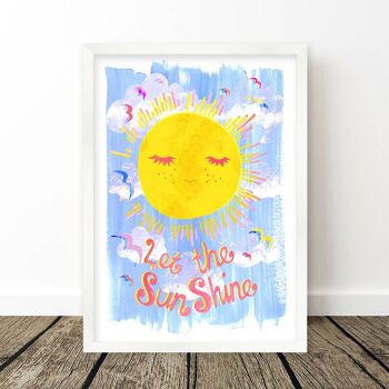 Let the Sun Shine Nursery Print A3 29,7 x 42 cm 2