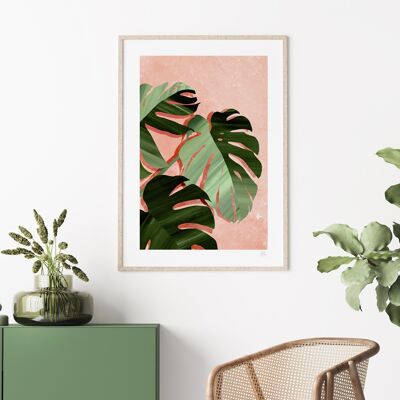 Stampa artistica foglia di Monstera A4- 21 x 29,7 cm