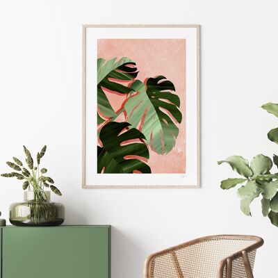 Monstera Leaf Art Print A3 - 29.7 x 42cm