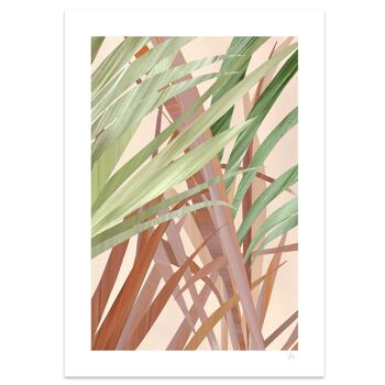 Impression d'art abstrait de feuilles de tons chauds A4 - 21 x 29,7 cm 6