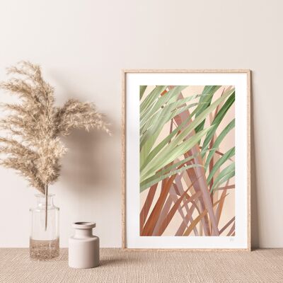 Abstract Warm Tones Leaf Art Print A3 - 29.7 x 42cm