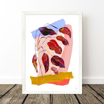 Vibrant Abstract Leaf Collage Art Print A3 - 29,7 x 42 cm 2