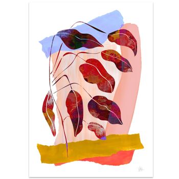 Vibrant Abstract Leaf Collage Art Print A3 - 29,7 x 42 cm 4
