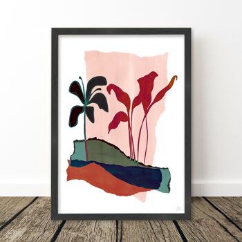 Dark Lily Abstract Leaf Art Print A3 - 29,7 x 42 cm 3