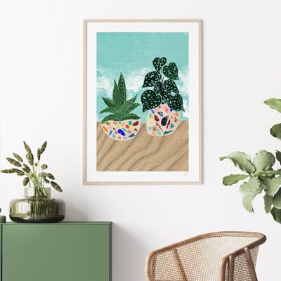 Piante succulente colorate Stampa artistica A4- 21 x 29,7 cm