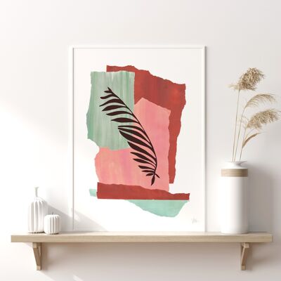 Minimalist Abstract Leaf Print A4- 21 x 29.7cm