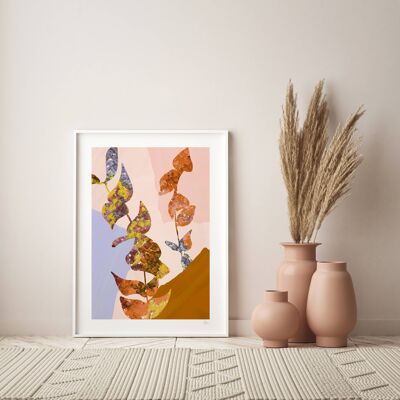 Autumn Warm Tone Leaf Print 1 A4- 21 x 29.7cm