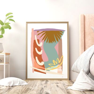 Tropical Leaf Abstract Tropicus Kunstdruck A3 – 29,7 x 42 cm