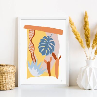 Impresión de hoja tropical Desertum abstracto A4- 21 x 29,7 cm