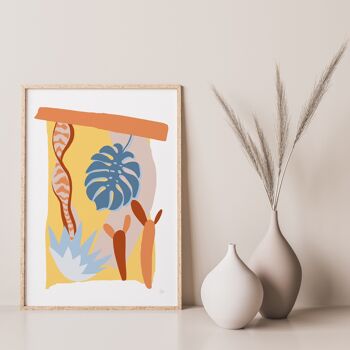 Tropical Leaf Abstract Desertum Print A4 - 21 x 29,7 cm 2