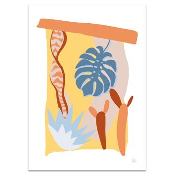 Impression abstraite de feuilles tropicales Desertum A3 - 29,7 x 42 cm 4