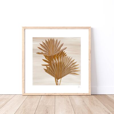 Beige Toned Fan Leaf Art Print