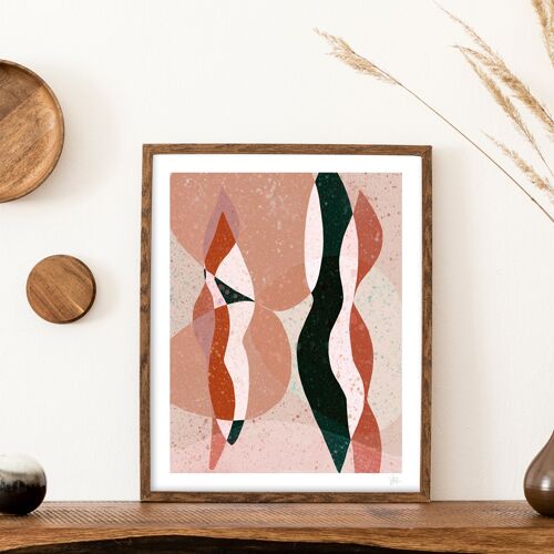 Abstract Terrazzo Leaf Art Print A4- 21 x 29.7cm