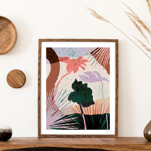 Terrazzo Tropical Leaf Art Print A4- 21 x 29.7cm