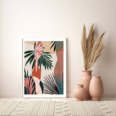 Terrazzo Tropical Leaf 3 Art Print A4- 21 x 29.7cm