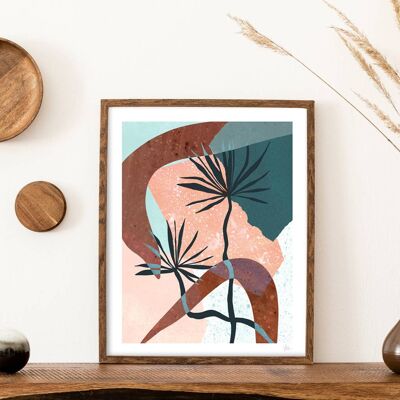 Terrazzo Abstract Palm Tree Art Print A4- 21 x 29.7cm