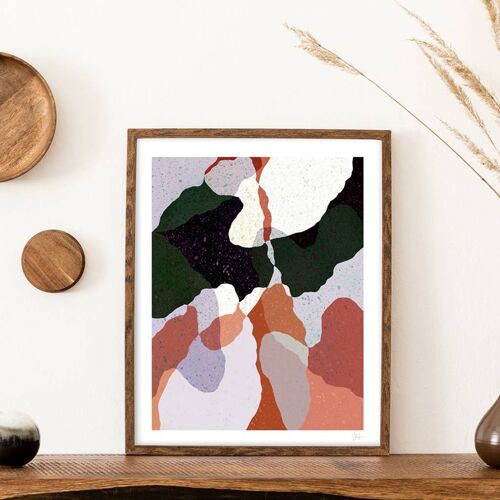 Terrazzo Abstract Shapes Art Print A4- 21 x 29.7cm